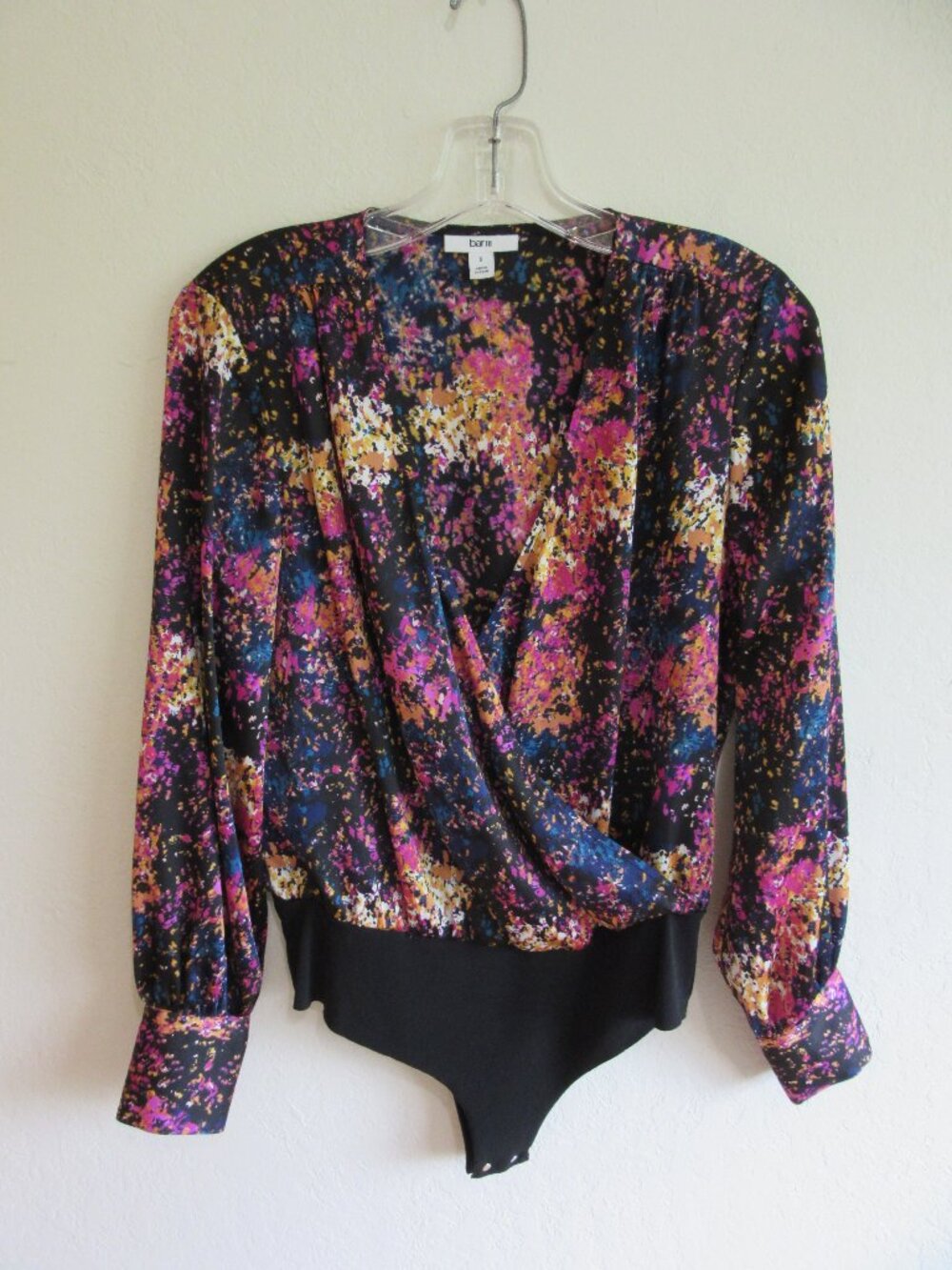 Bar III Multicolor S Bodysuit Long Sleeve Blouse New